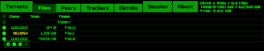 Torrent files view.