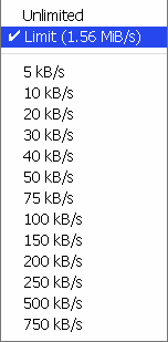 Upload speed reset to user speed, screenshot of speed limit gone crazy.